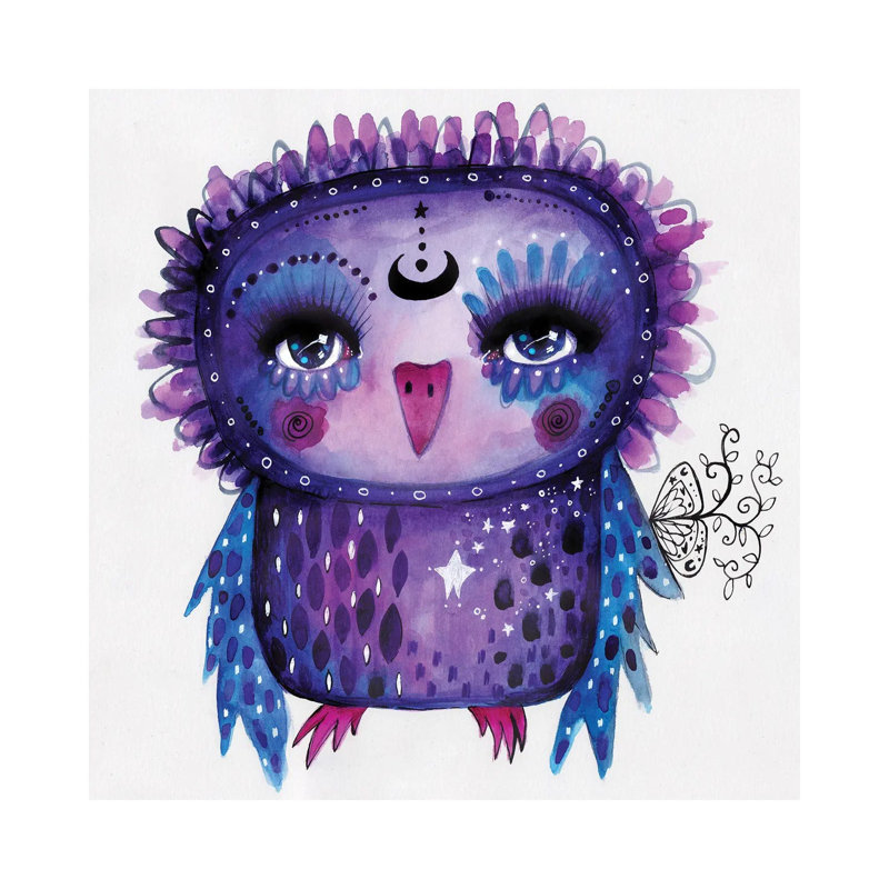 Moon Glow Quirky Bird by Tamara Laporte - Print on Canvas, Wrapped Canvas, 66.04 cm H x 66.04 cm W x 1.91 cm D