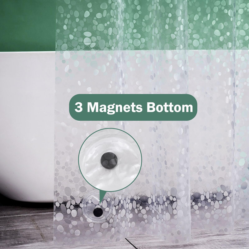 Narrow Shower Curtain with Crystal Stone