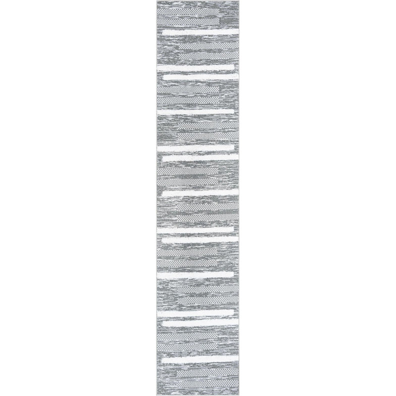 Cotton Abstract Indoor Rug, Runner 2'7" x 12'