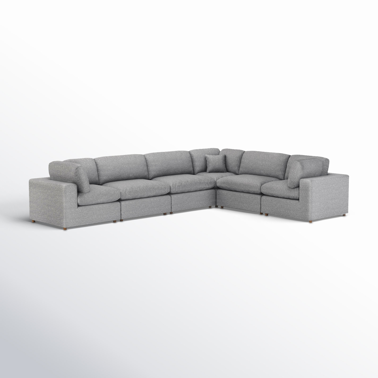 Jossa Upholstered Sectional, Gray Linen Blend