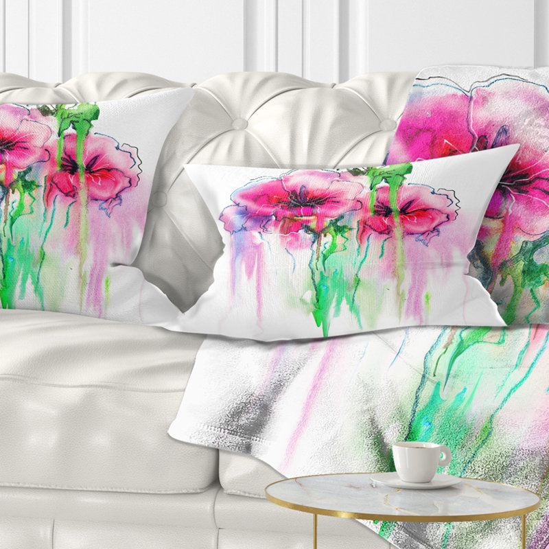 Coussin lombaire à la main floral