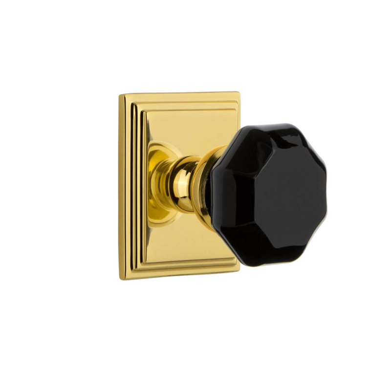 Rosette Grandeur Carré avec bouton Lyon, Laiton éternel, 2.375"