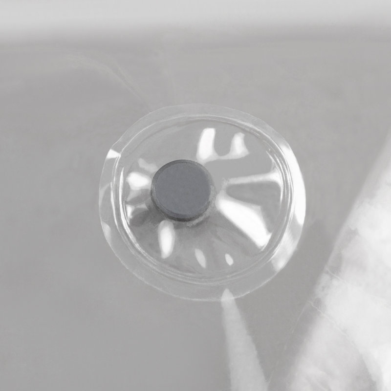 Rideau de douche Waterpoof, H 72 po x l 72 po, Transparent/noir
