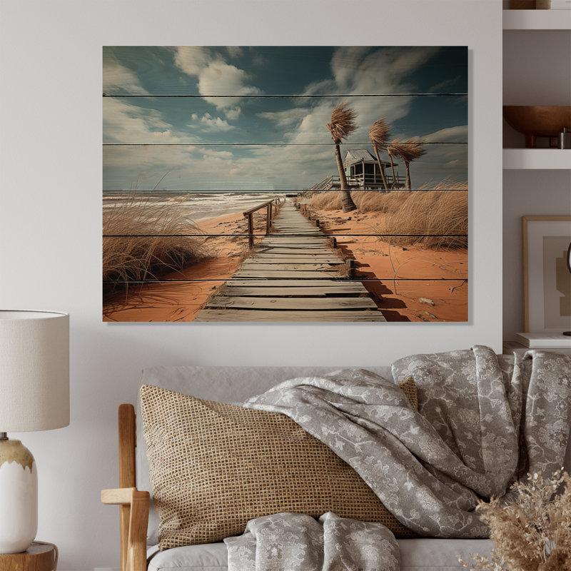 «Florida Boardwalk» sur impression sur bois, H 30 po x l 40 po x P 0,78 po