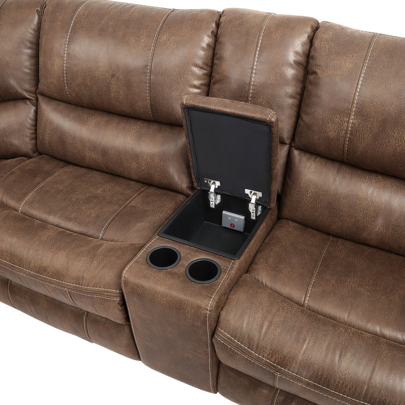 Kirkhill 6 - Piece Faux Leather Reclining Sectional