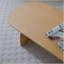 Table basse ovale avec placage en bois massif, centre de table moderne en bois massif de couleur naturelle, table d'appoint pour salon, petit espace, bureau, facile à assembler