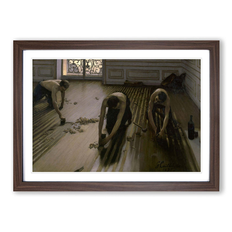 The Floor Planers by Gustave Caillebotte - Framed Print, Walnut
