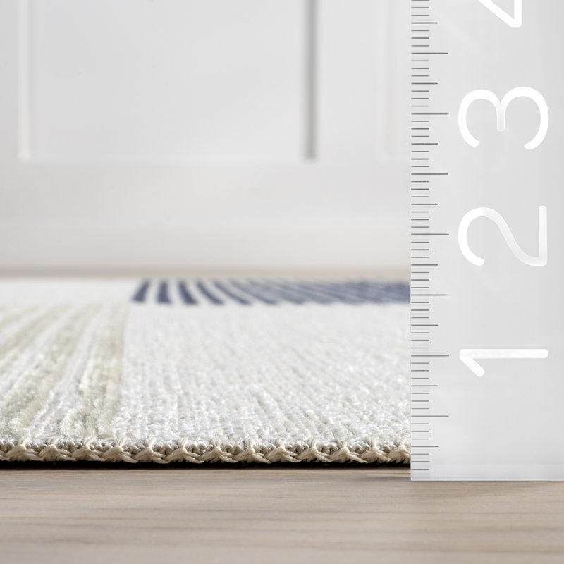 Olivette Geometric Machine Washable Area Rug, Rectangle 4' x 6'