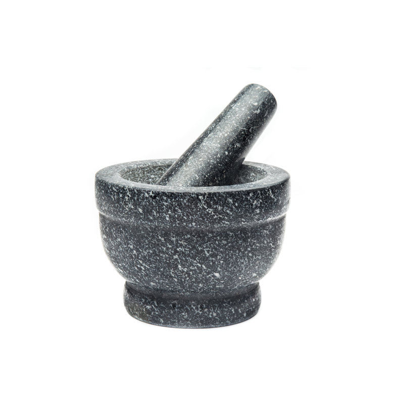 Dark Grey Granite Mortar and Pestle Kitchen Accessory