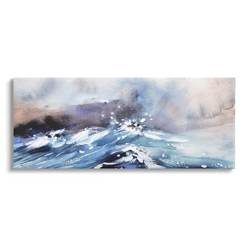 «Marine Waves Ocean Weather» par Lil 'Rue, H 10 po x l 24 po x P 1,5 po
