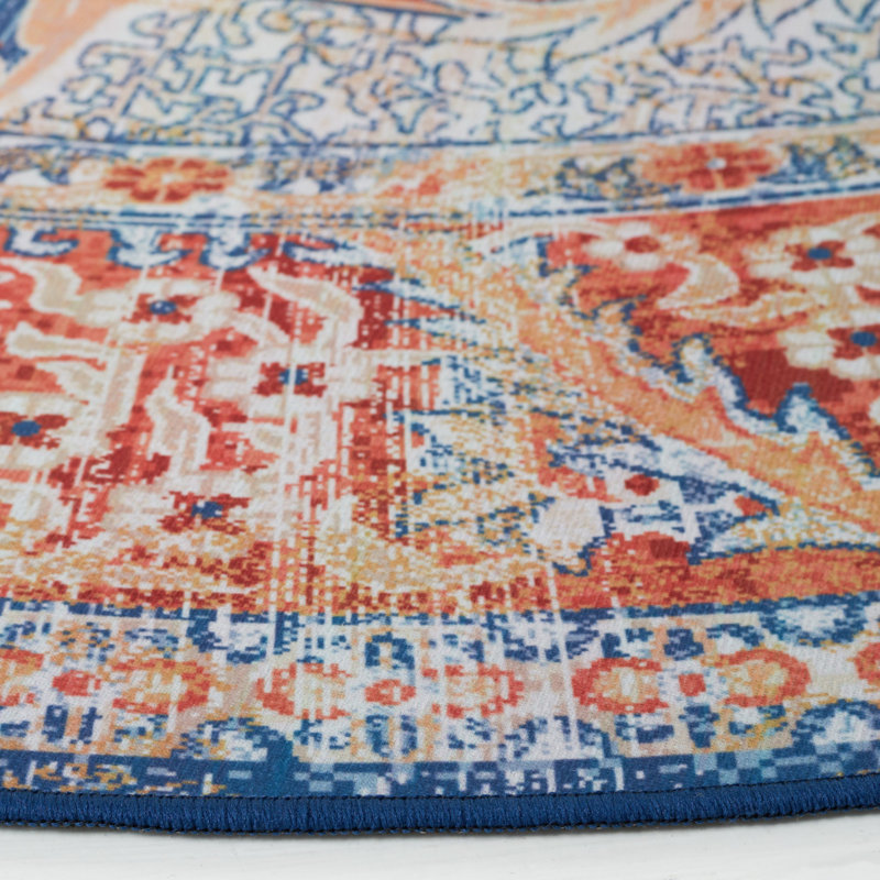 Tapis oriental rouille / bleu, Rectangle 6 pi x 9 pi