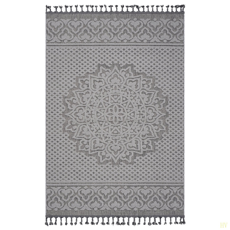 Tapis intérieur / extérieur Collection 4X6 Medallion, Rectangle 4 pi x 6 pi 2 po