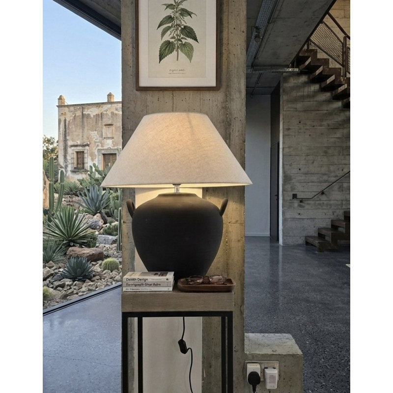 Ceramic Table Lamp, Black, Black
