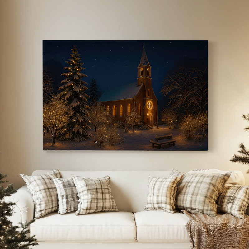 «Pale Winter Dawn Parish», toile tendue avec châssis de qualité supérieure, H 12 po x l 18 po