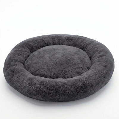 Plush Round Bolster Cuddler Pet Bed