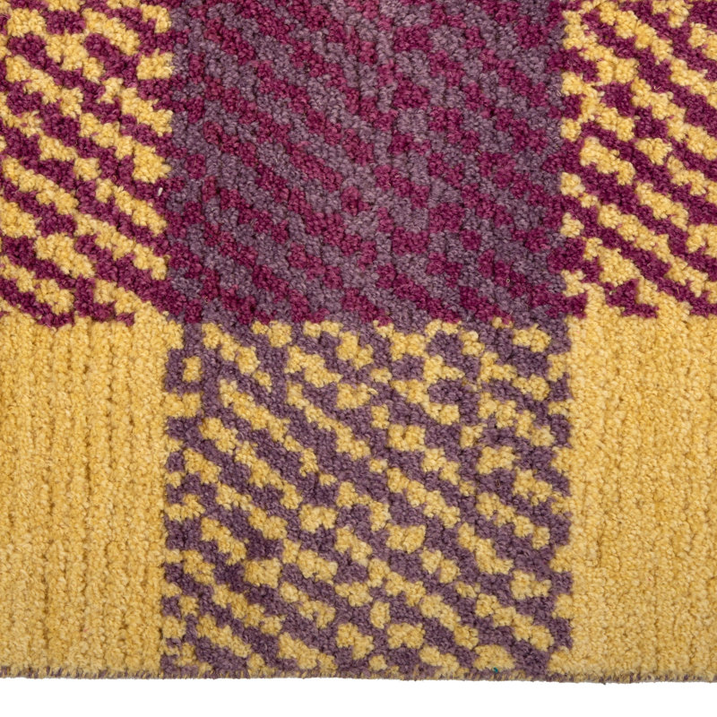 Yellow & Pink Contemporary PET Rug - 6' x 9'