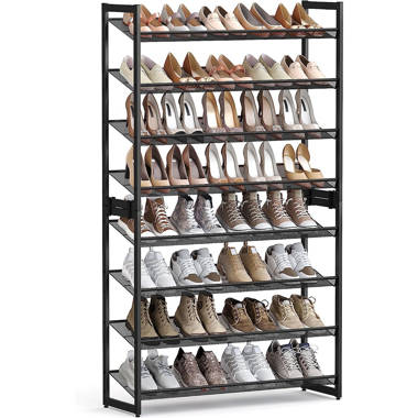 Songmics songmics 5-tier metal shoe rack adjustable to flat or