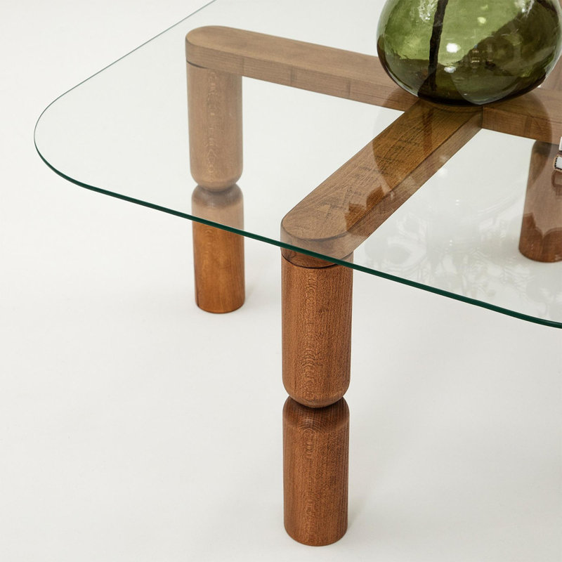 Glorias Coffee Table, Walnut/Transparent