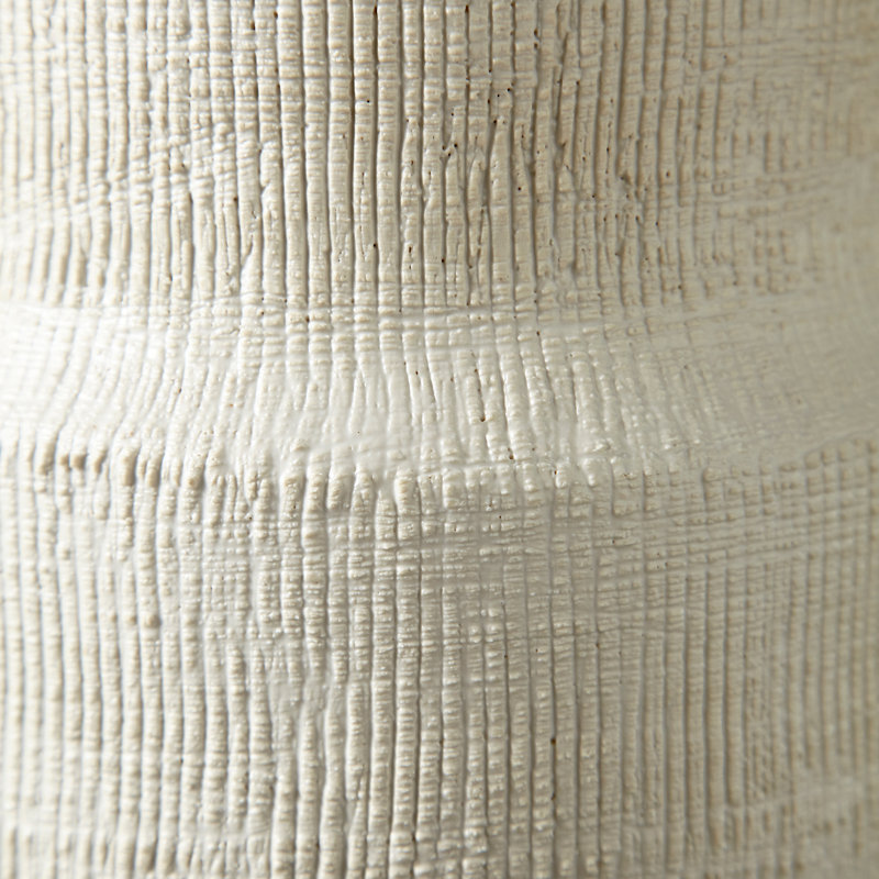 Leela Tall White Ceramic Textured Vase