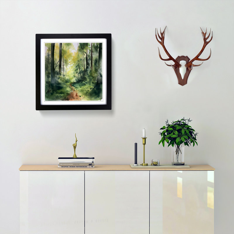Single Picture Frame Print on Wood, Black