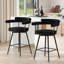 Ensemble de 4 tabourets de bar pivotants en molleton 26 po H-1025691883
