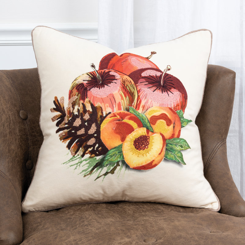 Embroidered Cotton Throw Pillow
