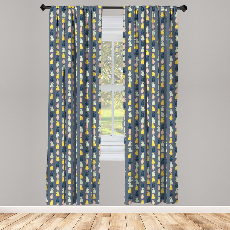 Panneau coulissant semi-diaphane avec passe-tringle Cats, 28 po x 84 po