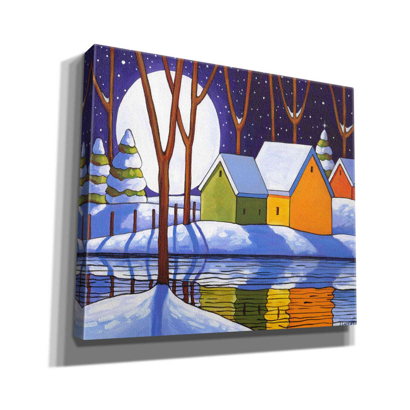 Winston Porter 'Reflection Winter Night' By Cathy Horvath-Buchanan, Canvas Wall Art, H 26 po x l 30 po x P 1,5 po