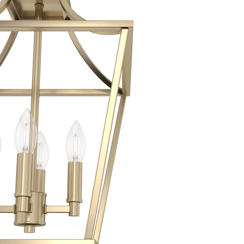Laurel Ridge 4 - Light Lantern Geometric Chandelier, 21.5" H x 12" W x  12" D, Alturas Gold