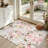 Pink Vintage Rose Flower Floral Grunge Bouquet Wallpaper Flora Romantic Machine Washable Indoor Area Rug-129431164