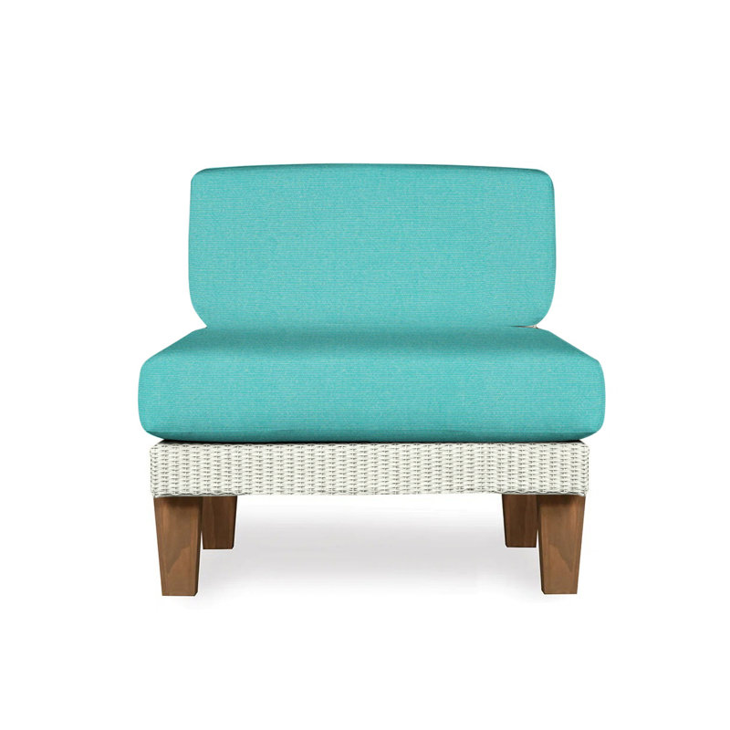 Catalina Outdoor Teak Lounge Chair, Rumba Stonewashed, Ivory