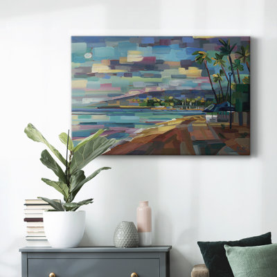 Morning Moon Over Waikiki-Gallery Wrapped Canvas