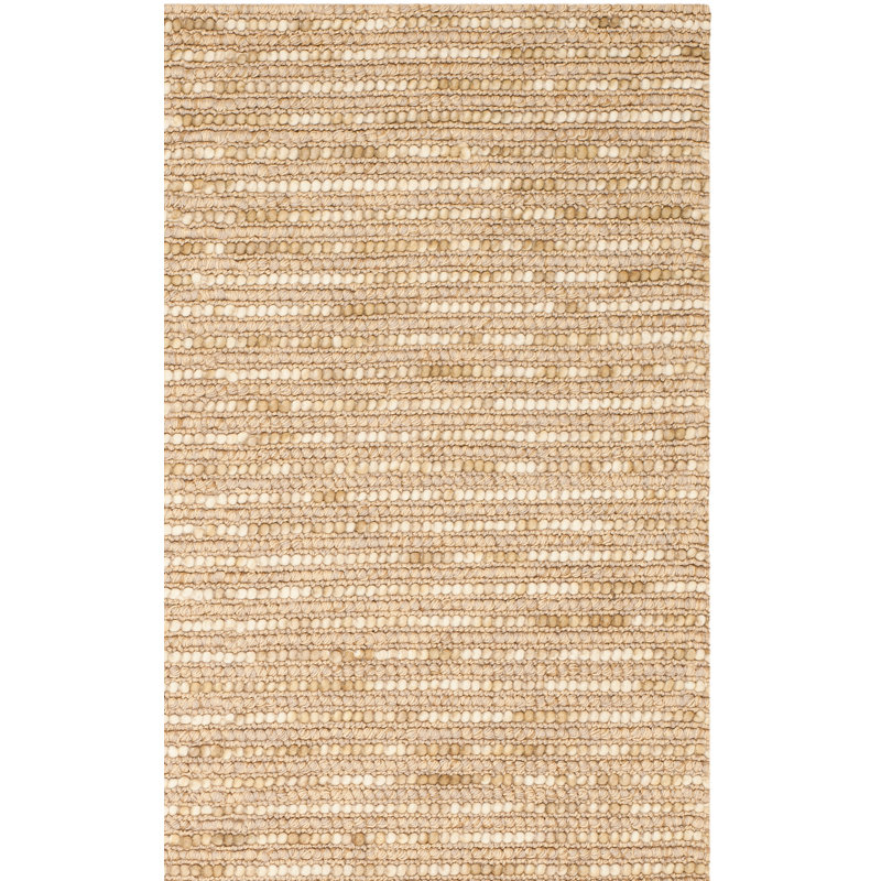 Tapis beige tissé à plat à la main Ferrera, Carré 10 pi