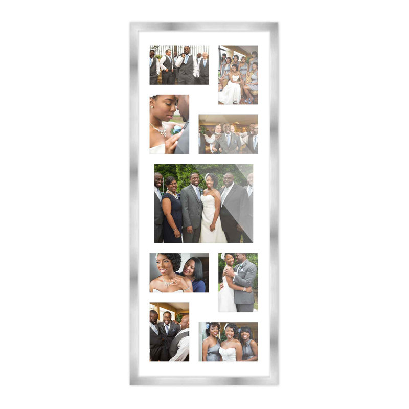 Cadre en bois, Argent / blanc
