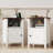 Farmhouse Nightstand Set Of 2, Night Stand With Charging Station And Usb Port, Modern Nightstand With Storage Shelf, Rustic Side Table With Open Space, Side Table For Bedroom, White-1133814782