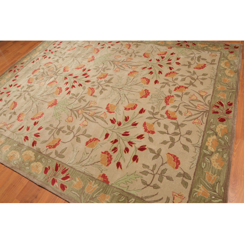 Rectangle Geometric Power Loomed Wool Area Rug, Rectangle 8'9'' x 11'9''