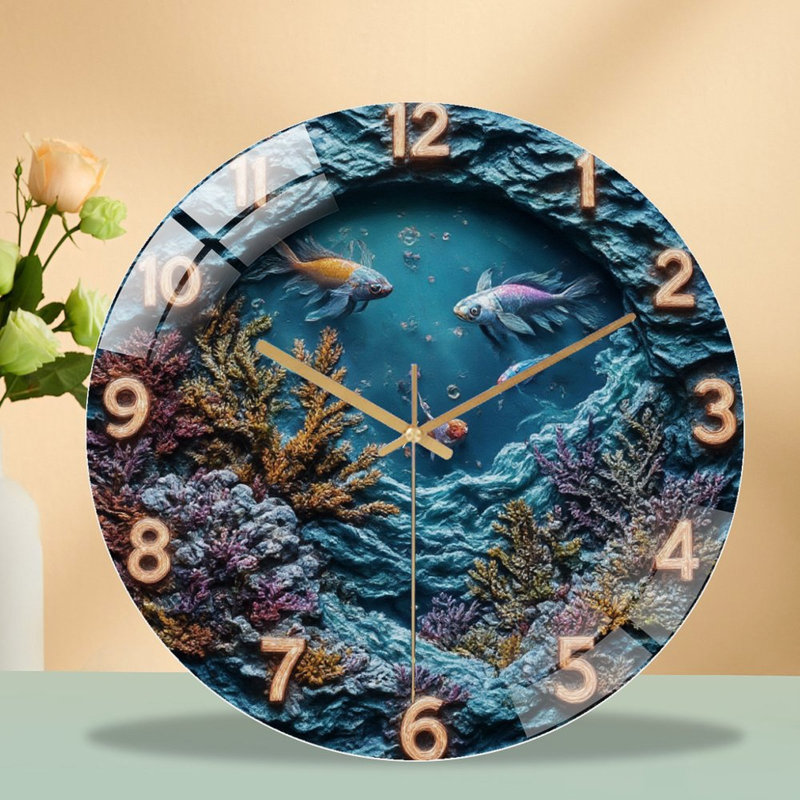 Horloge murale en verre 12 po