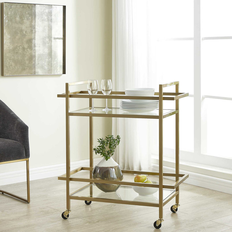 Uttermost Erena Brass Bar Cart