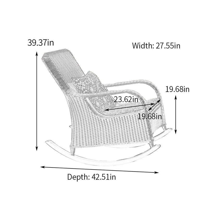 Chaise berçante en alliage d'aluminium PE