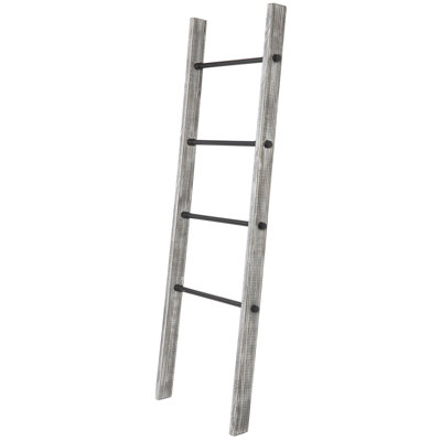 Solid Wood Wall Leaning 5 ft Blanket Ladder