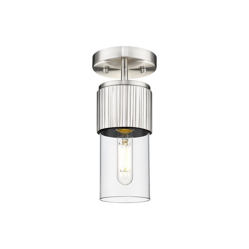 Plafonnier encastré 12 lumières Bolivar, Transparent, H 8,75 po x l 4 po x P 4 po, Nickel satiné