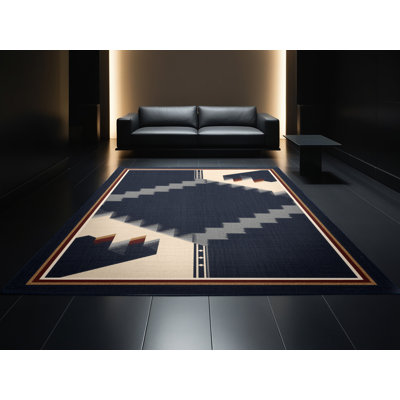 Tapis géométrique mauve lavable à la machine d'inspiration mondiale Benson