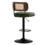 Tabourets de bar pivotants à hauteur réglable à 360 ° avec dossier en rotin-633971542