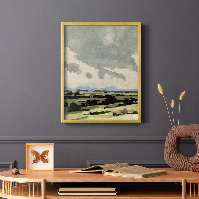 Impression encadrée «Pink Hazy Sky II» - bois massif, Or, H 10 po x l 8 po