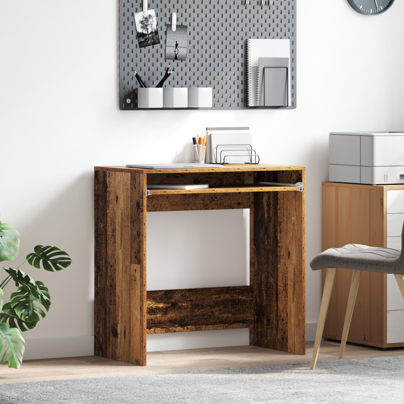 Computer Desk Engineered Wood Compact Simple, Old Wood
