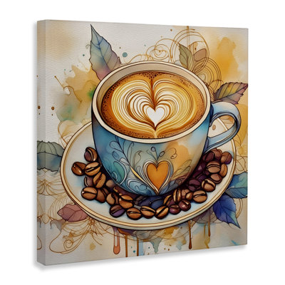 Modern Café Latte Canvas Wall Art by Alina Georgescu bp-809_CN