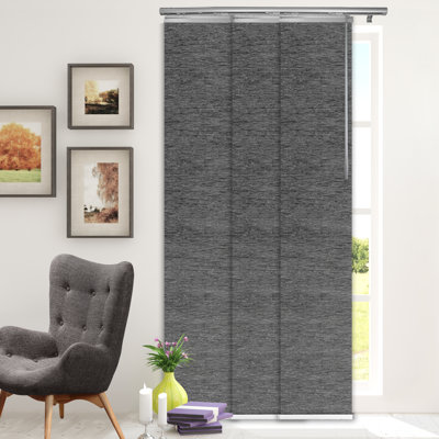 Charcoal Camo 3-Panel Single Rail Panel Track Extendable 28"-43" W x 91.4"H, Panel width 15.75"
