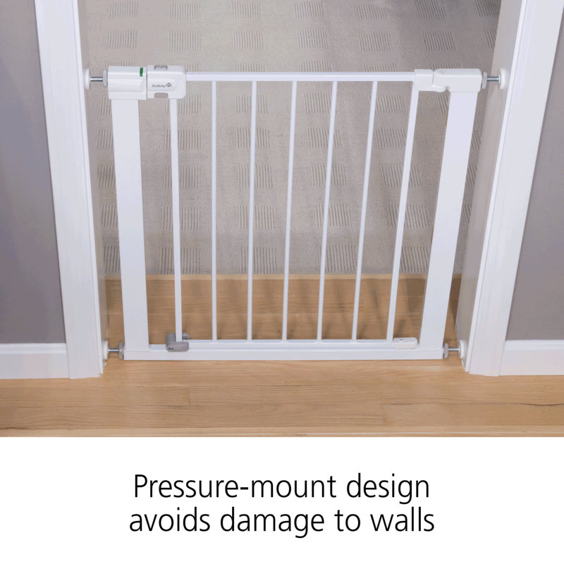 Black Adjustable Metal and Plastic Walk-Through Baby Gate