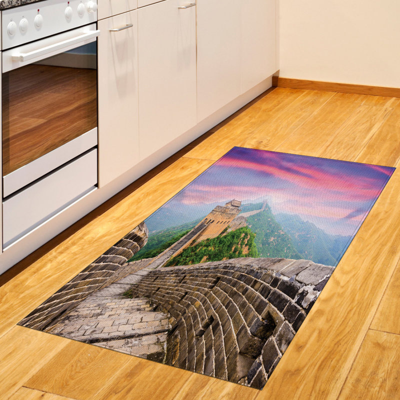 Tapis décoratif décoratif en fibre de polyester à haute densité, Rectangle 2 pi 7 po x 5 pi