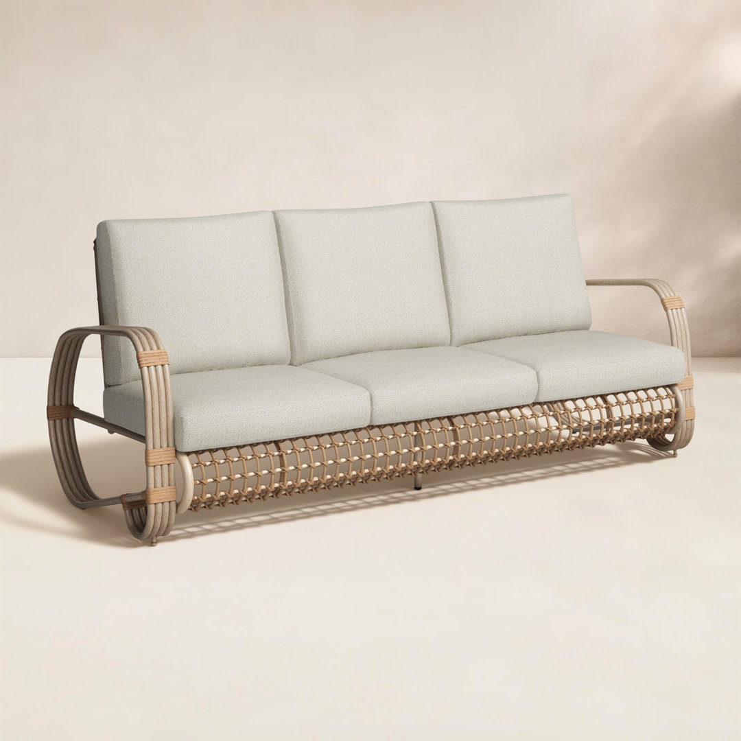 Spy 78" Wide Outdoor Patio Sofa with Cushions Peak Home Furnishings